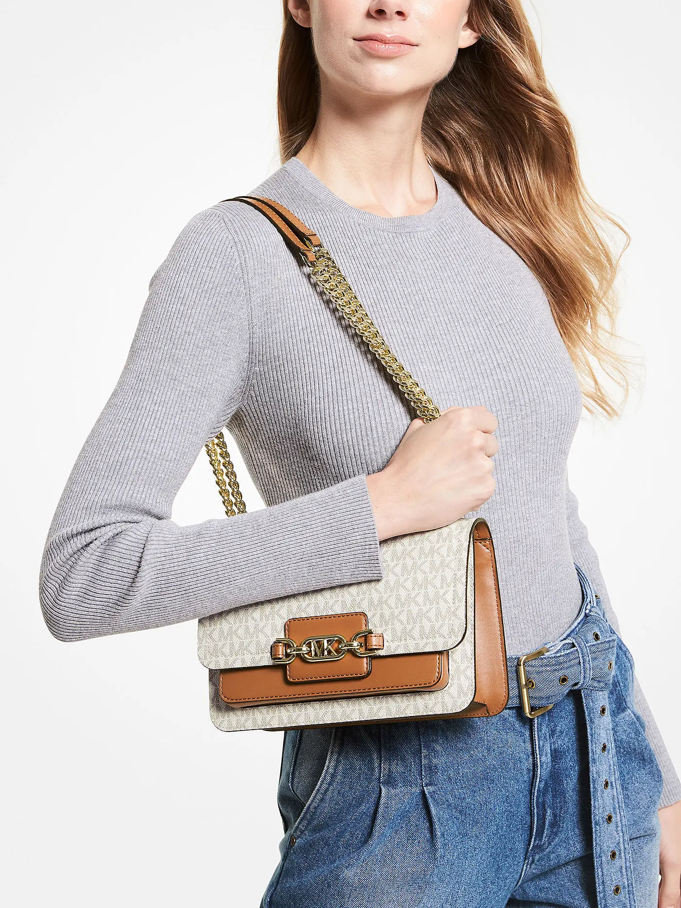 MICHAEL KORS | Tasche - Umhängetasche HEATHER Large | creme